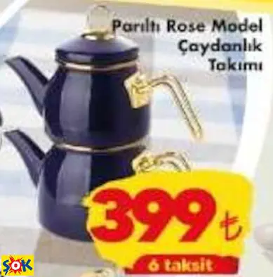 PARILTI ROSE MODEL ÇAYDANLIK TAKIMI PARILTI ROSE MODEL ÇAYDANLIK TAKIMI